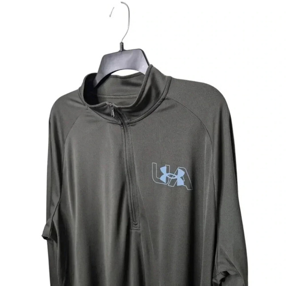 Under Armour Mens ¼ Zip Loose Long Sleeve Training Top Heatgear Medium Olive XL - Picture 5 of 13